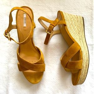 GEOX Respira Suede Wedge Sandals